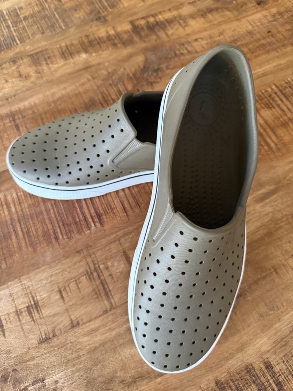 Native Men's Perforated Slip-On Shoes - Khaki Green